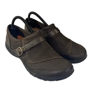 Merrell Dassie Loafer Womens 9.5 Brown Leather Buckle Strap Slip On Walking Shoe